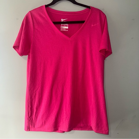 Nike Women's Pink V-Neck Top - Picture 1 of 4